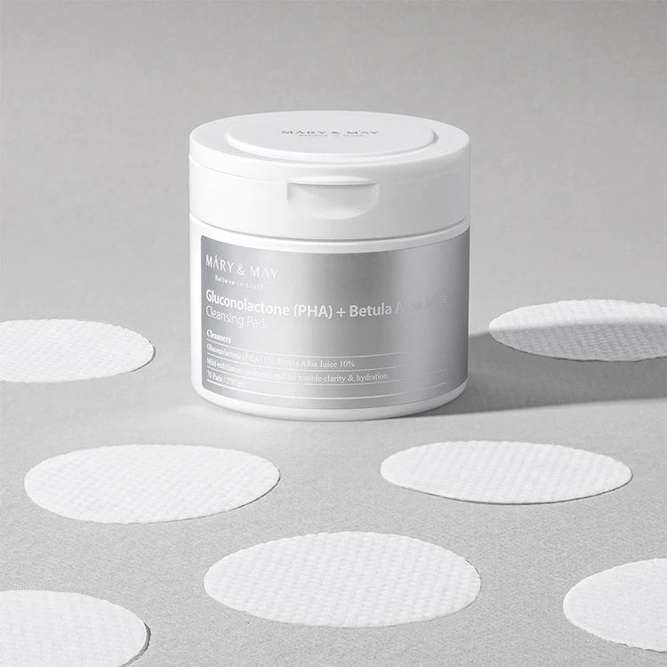 Mary&amp;May - Gluconolactone (PHA) + Betula Alba Juice Cleansing Pad